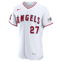 Los Angeles Angels Mike Trout Nike White Home Authentic Sponsor Patch Jersey