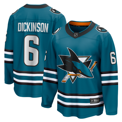 San Jose Sharks Sam Dickinson Fanatics Teal Home Breakaway Jersey