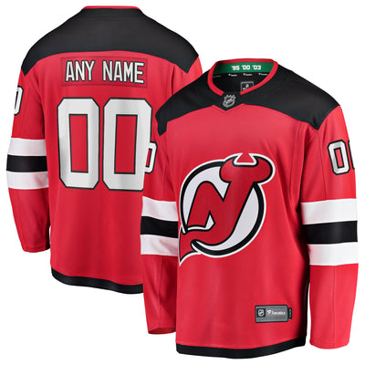 New Jersey Devils Fanatics Red Home Breakaway Custom Jersey