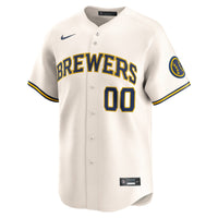 Milwaukee Brewers Nike Cream Home Limited Custom Jersey