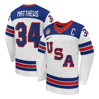 Auston Matthews Nike White US Hockey 2026 Away Replica Jersey