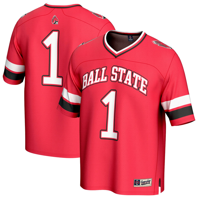 #1 Ball State Cardinals GameDay Greats Lightweight Collegiate Football Fashion Jersey - Cardinal