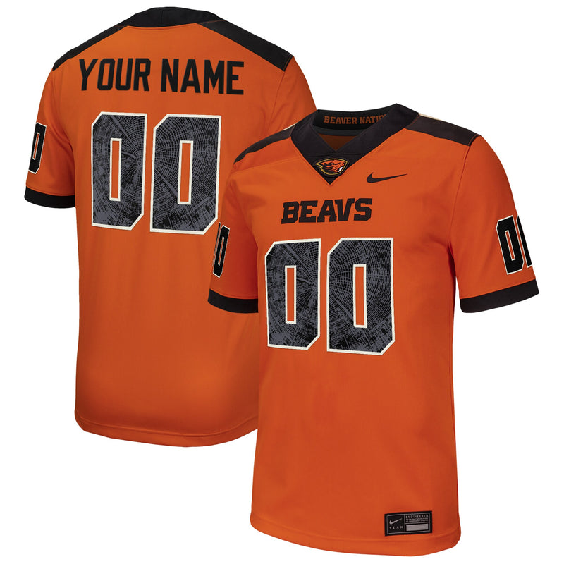 Oregon State Beavers Nike Custom Football Game Jersey - Orange