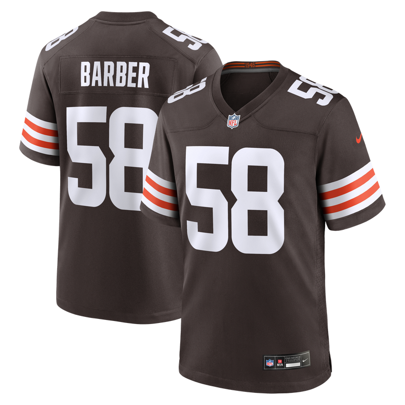 Cleveland Browns Austin Barber Nike Brown Team Game Jersey