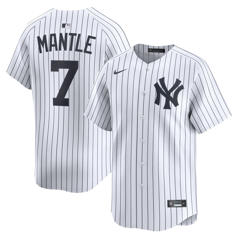 New York Yankees Mickey Mantle Nike White Home Limited Player Jersey