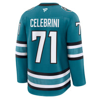 San Jose Sharks Macklin Celebrini Fanatics Teal Home Premium Jersey
