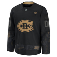 Montreal Canadiens Fanatics Black 2024 Military Appreciation Custom Practice Jersey