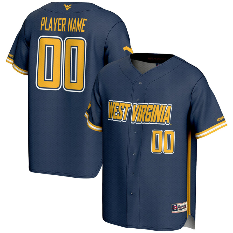 West Virginia Mountaineers GameDay Greats NIL Pick-A-Player Lightweight Baseball Jersey - Navy