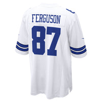 Dallas Cowboys Jake Ferguson Nike White Game Jersey