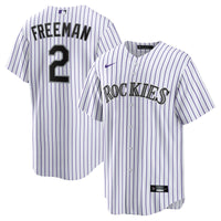 Colorado Rockies Tyler Freeman Nike White Home Replica Jersey