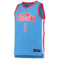 #1 Ole Miss Rebels Nike Replica Basketball Jersey - Light Blue