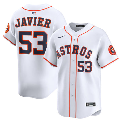 Houston Astros Cristian Javier Nike White Home Limited Player Jersey