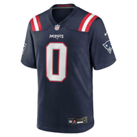 New England Patriots Christian Gonzalez Nike Navy Team Game Jersey
