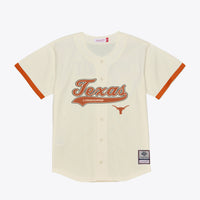 Texas Longhorns Mitchell & Ness Mesh Button-Up Batting Practice Baseball Jersey - Cream