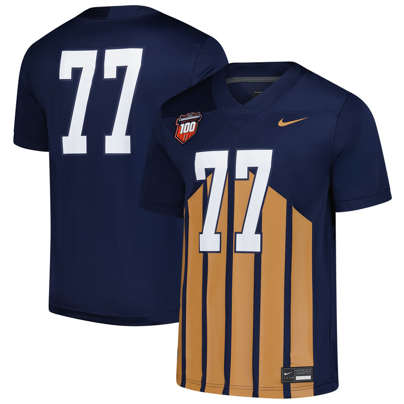#77 Illinois Fighting Illini Nike Untouchable Replica Football Jersey - Navy