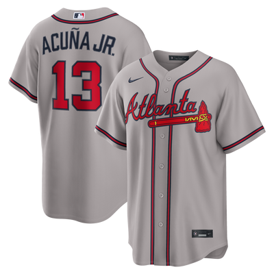 Atlanta Braves Ronald Acuña Jr. Nike Gray Road Replica Jersey