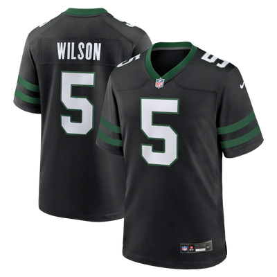 New York Jets Garrett Wilson Nike Legacy Black Alternate Game Jersey