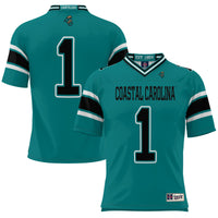 #1 Coastal Carolina Chanticleers GameDay Greats Endzone Football Jersey - Teal