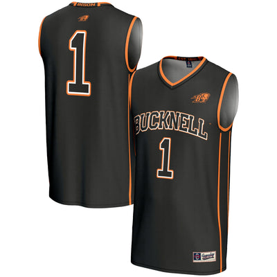 #1 Bucknell Bison GameDay Greats Lightweight Basketball Fashion Jersey - Black
