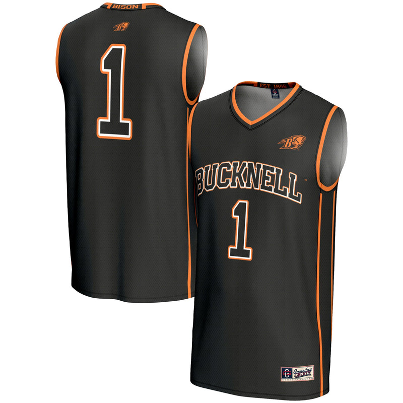 #1 Bucknell Bison GameDay Greats Lightweight Basketball Fashion Jersey - Black