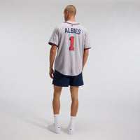 Atlanta Braves Ozzie Albies Nike Gray Road Limited Player Jersey