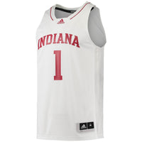 #1 Indiana Hoosiers adidas Swingman Team Basketball Jersey - White