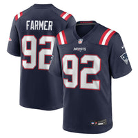 New England Patriots Joshua Farmer Nike Navy Team Game Jersey
