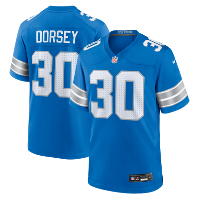Detroit Lions Khalil Dorsey Nike Blue Team Game Jersey