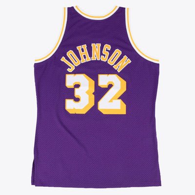 Los Angeles Lakers Magic Johnson 1984-85 Hardwood Classics Road Swingman Jersey By Mitchell & Ness - Purple -