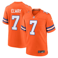 Denver Broncos John Elway Nike Orange Mile High Collection 1977 Throwback Retired Player Game Jersey