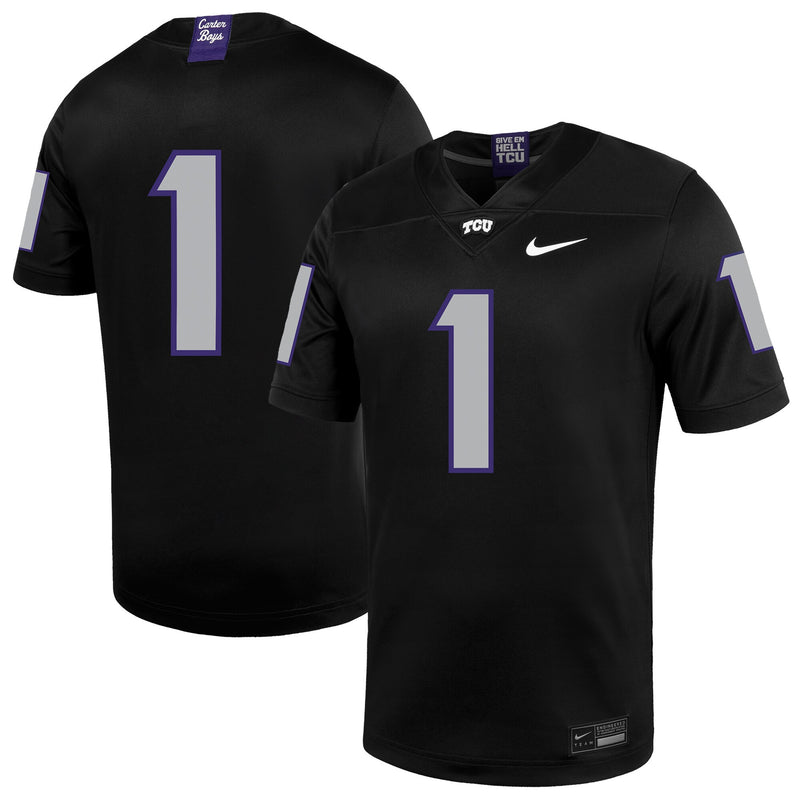 #1 TCU Horned Frogs Nike Untouchable Football Jersey – Black