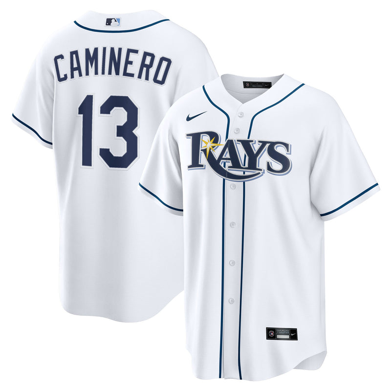 Tampa Bay Rays Junior Caminero Nike White Home Replica Jersey