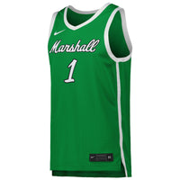 #1 Marshall Thundering Herd Nike Replica Basketball Jersey - Kelly Green