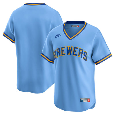 Milwaukee Brewers Nike Light Blue Cooperstown Collection Limited Jersey