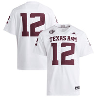 #12 Texas A&M Aggies adidas Premier Jersey - White