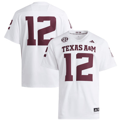 #12 Texas A&M Aggies adidas Premier Jersey - White