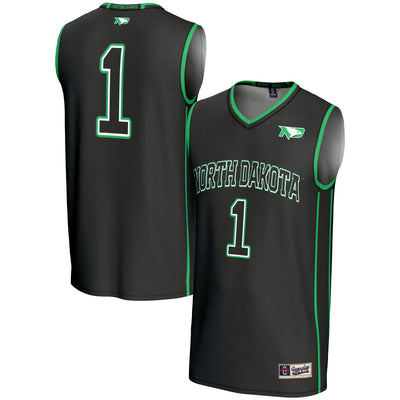 #1 North Dakota GameDay Greats Lightweight Basketball Fashion Jersey - Black