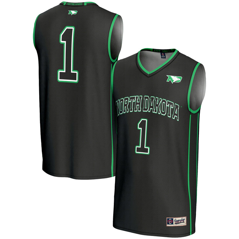 #1 North Dakota GameDay Greats Lightweight Basketball Fashion Jersey - Black