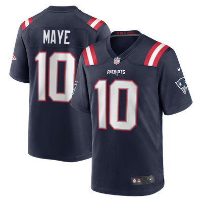 New England Patriots Drake Maye Nike Navy Player Game Jersey