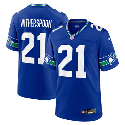 Seattle Seahawks Devon Witherspoon Nike Royal Throwback Player Game Jersey
