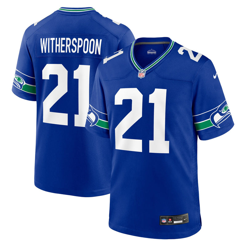Seattle Seahawks Devon Witherspoon Nike Royal Throwback Player Game Jersey