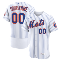 New York Mets Nike White Home Authentic Custom Jersey