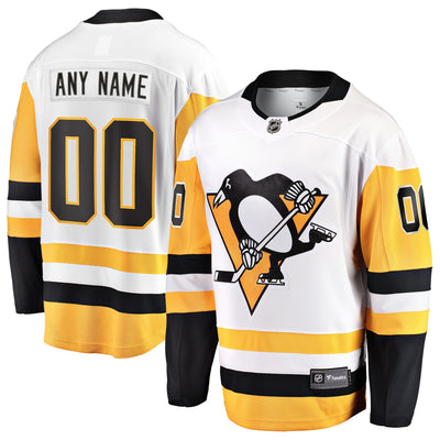 Pittsburgh Penguins Fanatics White Away Breakaway Custom Jersey