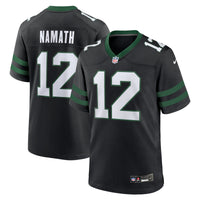 New York Jets Joe Namath Nike Legacy Black Alternate Retired Player Game Jersey