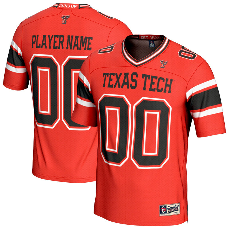 Texas Tech Red Raiders GameDay Greats Personalized Football Fashion Jersey - Red