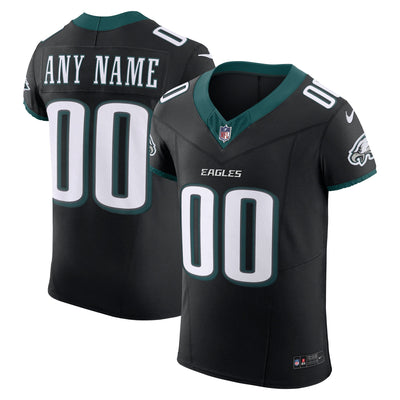 Philadelphia Eagles Nike Black Alternate Vapor F.U.S.E. Elite Custom Jersey
