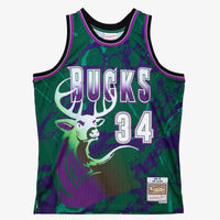 Milwaukee Bucks Mitchell & Ness Ray Allen 1996 Team Marble Swingman Jersey - Green