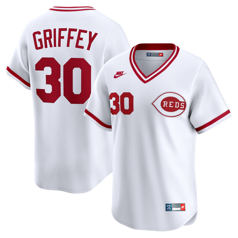 Cincinnati Reds Ken Griffey Nike White Throwback Cooperstown Collection Limited Jersey
