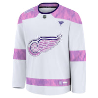 Detroit Red Wings Fanatics White 2024 Hockey Fights Cancer Practice Jersey