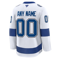 Tampa Bay Lightning Fanatics White Away Premium Custom Jersey